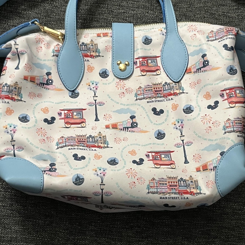 Disney Parks Stoney Clover Lane Satchel Bag Womens Medium Main Street Print - Picture 2 of 10